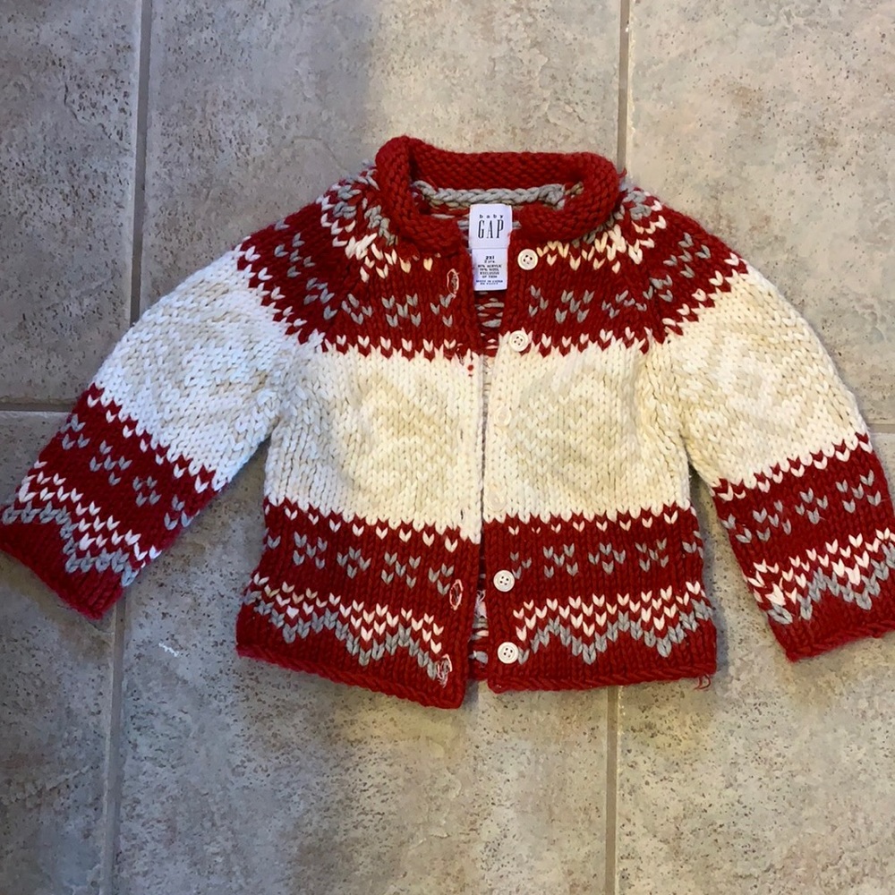 Baby Gap heavy button up knit sweater size 2yr